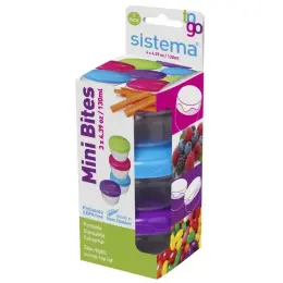 Sistema mini bites assorted colours (pack 3)