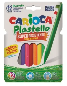 Carioca Plastello Colouring Crayons Round (Set 12)