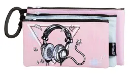Headphones 3 Compartment Pencil Bag 23cm