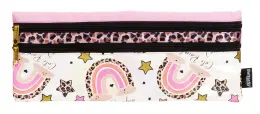 Rainbow Double Zip Pencil Case 33cm