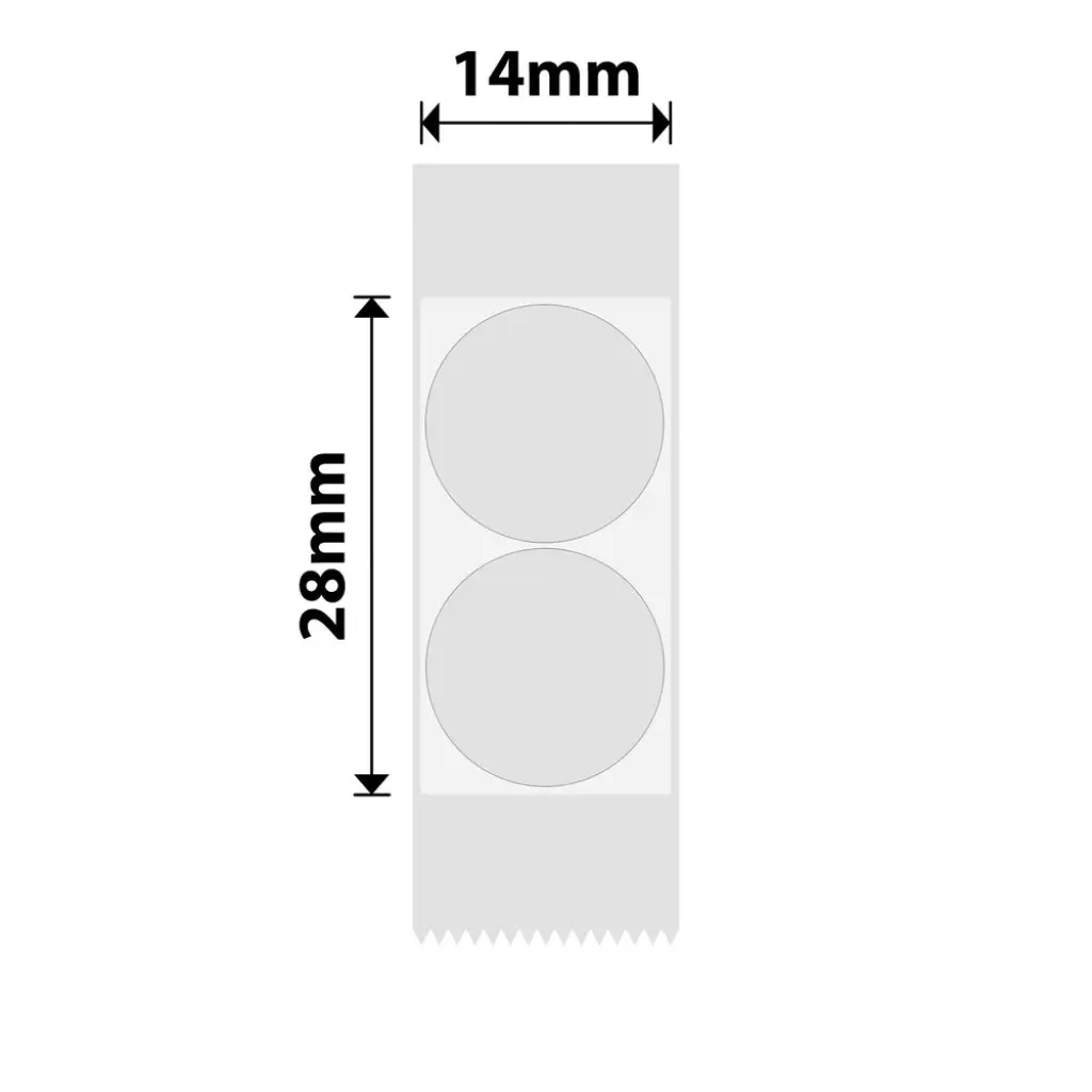 Niimbot - D11 / D101 / D110 / H1S - 14x28mm - 220 Labels - Round - Transparent