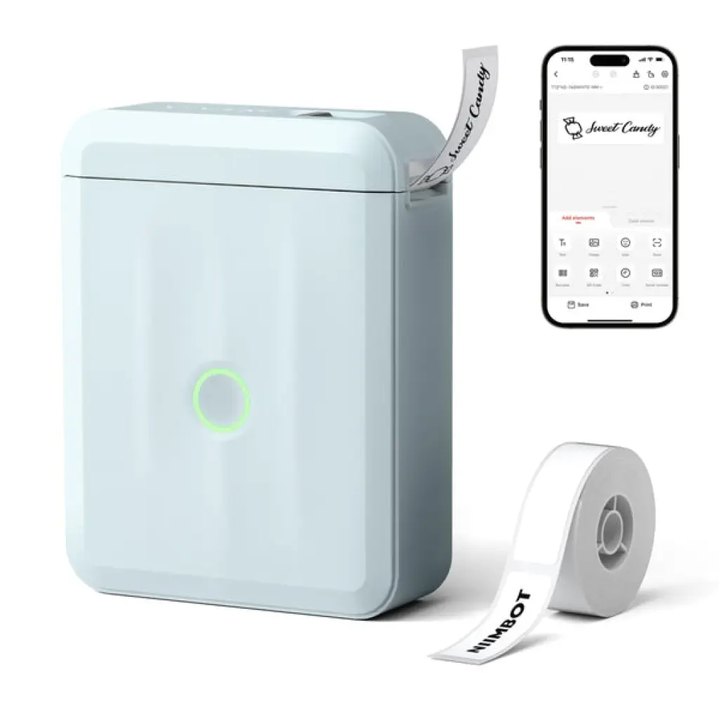 Niimbot - D110_M - Portable Thermal Label Bluetooth Printer Incl Label Roll - Blue