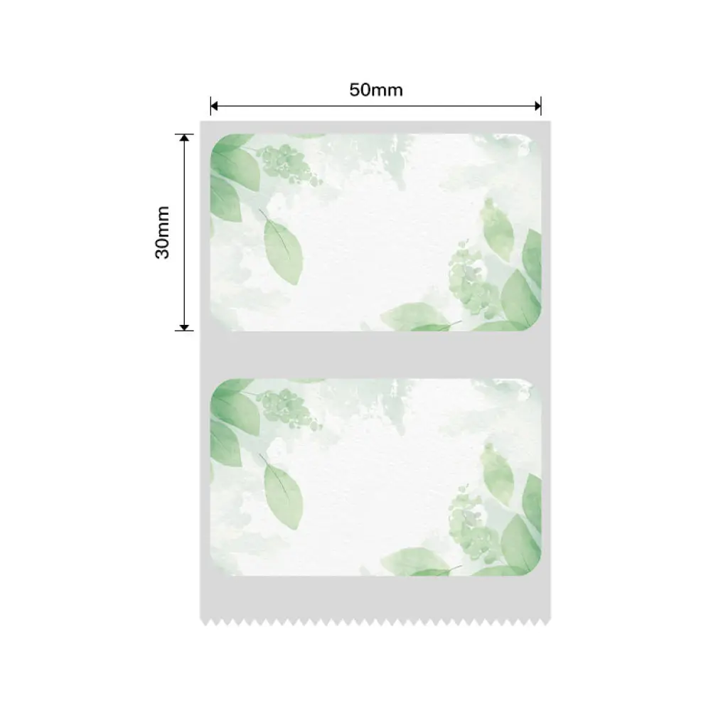 Niimbot - B1 / B21 / B3S / B4 - 50x30mm – 230 Labels - Green Leaf Design