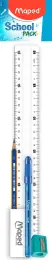 Maped School Value Pack - (Ruler, Pen, Pencil, Eraser, Sharpener)