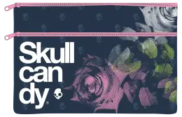 Skull Candy Girl Neoprene Pencil Bag Double Zip 35cm