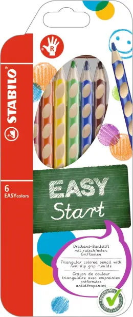 Stabilo Easy Colours Ergonomic Colour Pencils (Set 6)