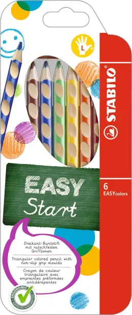 Stabilo Easy Grip Left Handed Colour Pencils (Set 6)
