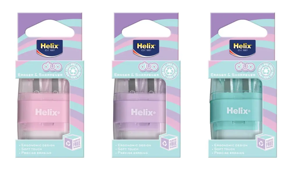 HELIX COOL CURVES DUO 2 HOLE SHARPENER & ERASER