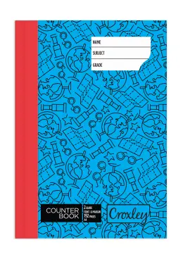 A4 2Quire 192Pg Hard Cover Feint Ruled Eco Friendly - Blue