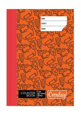 A4 2Quire 192Pg Hard Cover Feint Ruled Eco Friendly - Orange