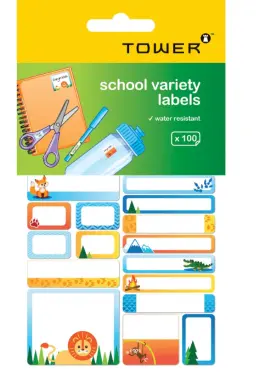 Tower School Variety Name Labels Unicorn Theme Pack 100 - Jungle