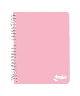 A5 Doodle Wiro Journal 60 Lined Pages With Rounded Edges - Pastel Pink