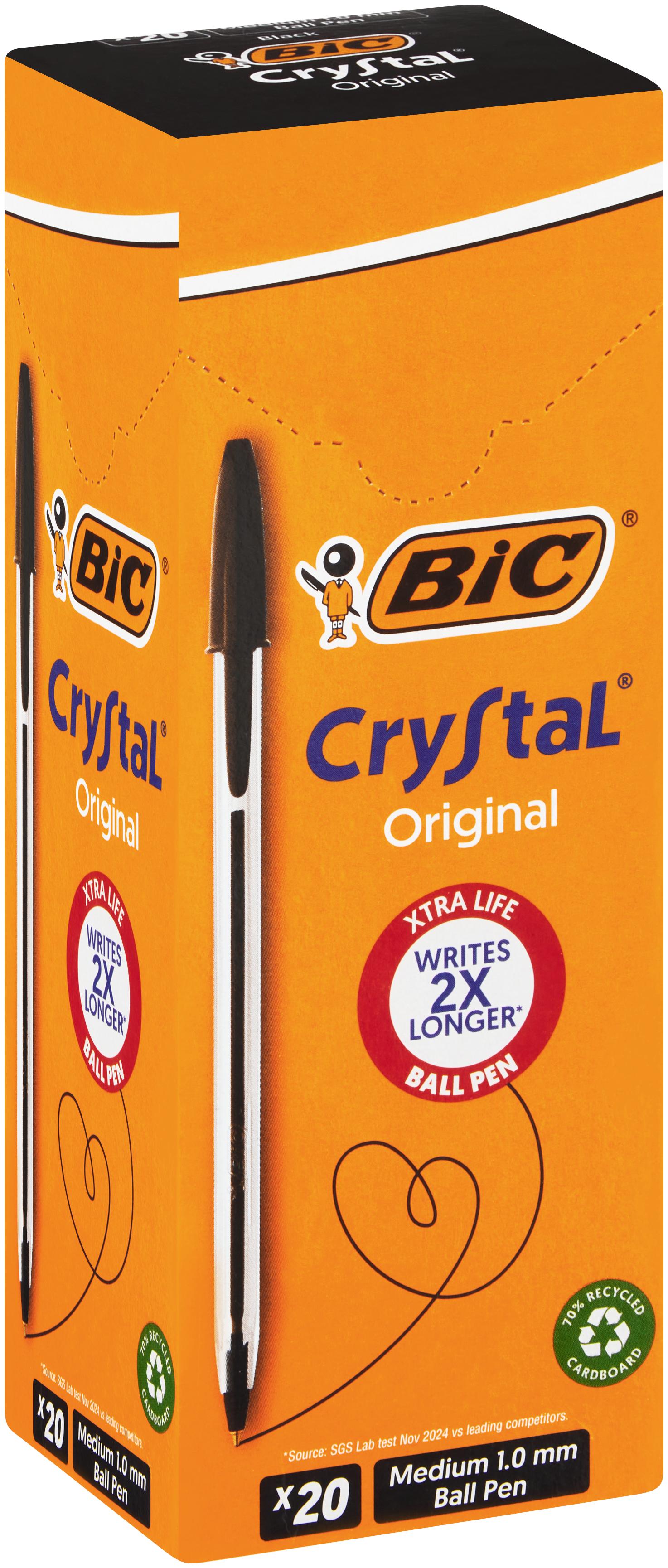 Bic Crystal Xtra Life Box of 20 8947 (Each) - Black | Waltons