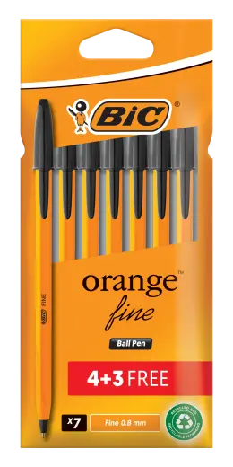 Bic Orange Fine Ballpen 4+3 - Black