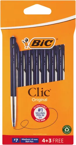Bic Clic Medium Ballpen 4+3 - Blue