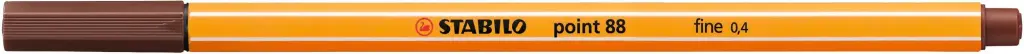 Stabilo Point 88 Fineliner, 0.4mm point (Single) - Brown