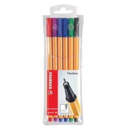 Stabilo Point 88 Fineliners Neon in Wallet Assorted (Set 6)