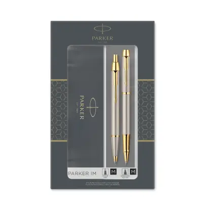 parker-im-dou-ballpoint-pen-and-rollerball-pen-set-brushed-metal-gold-trim.jpg
