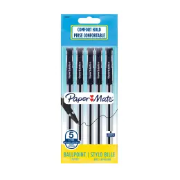 Paper Mate Brite Ballpoint Pen 0.7mm NS208441 (Pack 5) - Black NS2084417