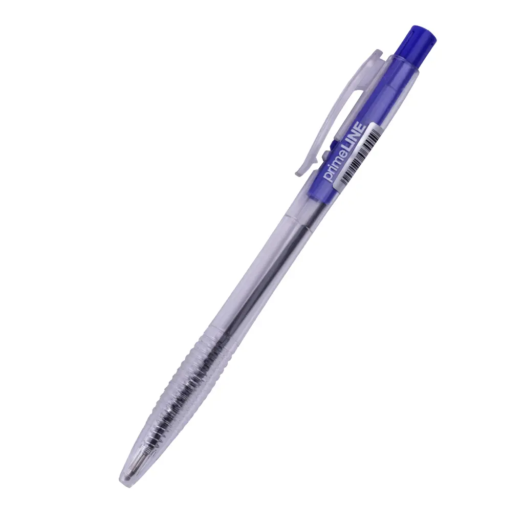 Waltons Primeline Clear Click Pen - Blue