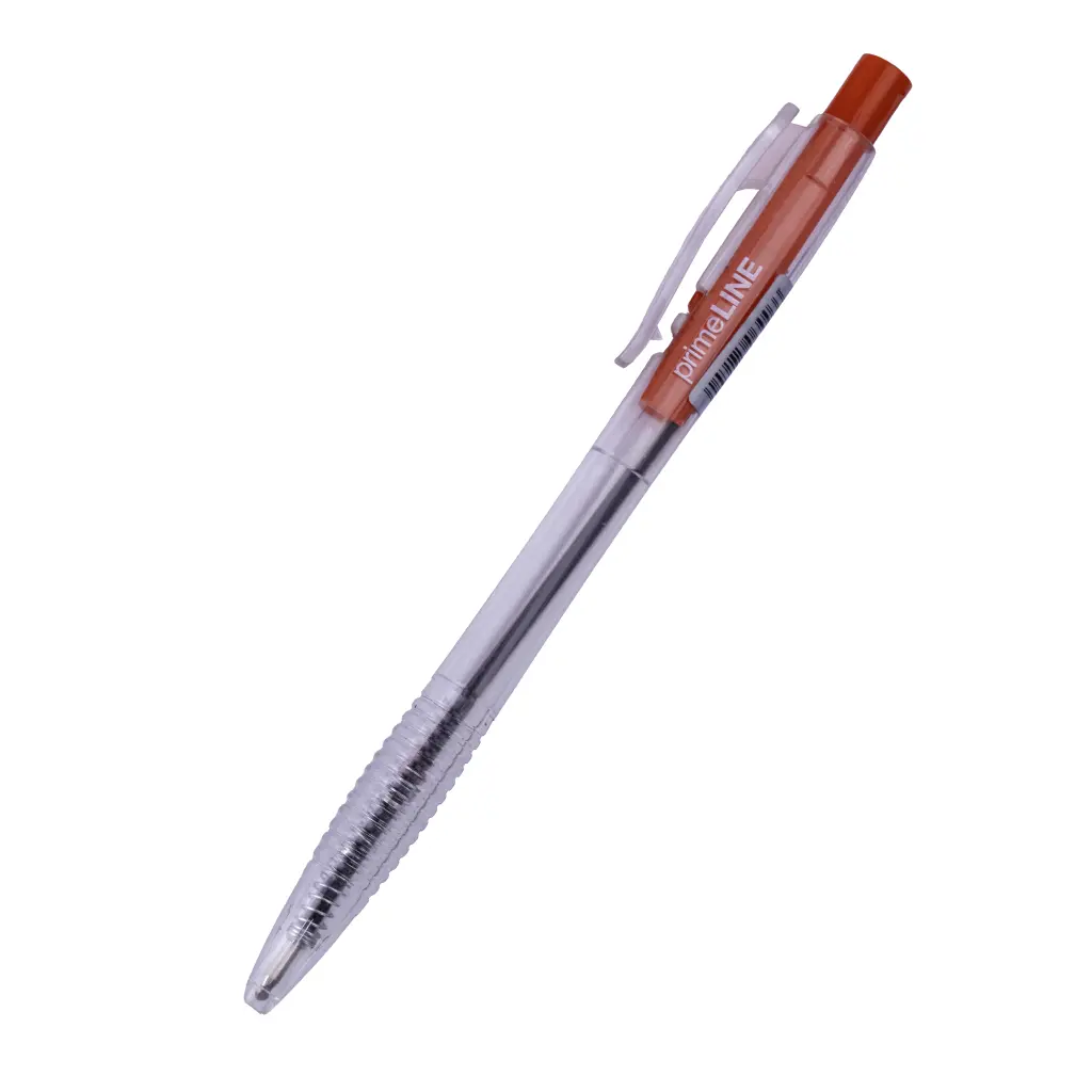 Waltons Primeline Clear Click Pen - Red