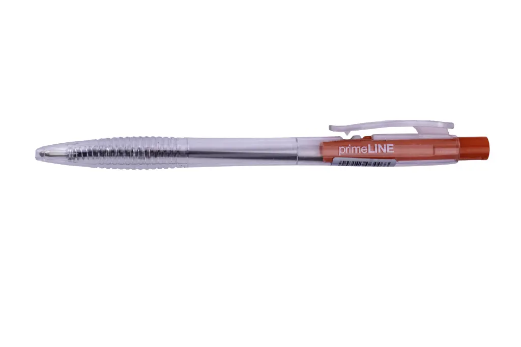 Waltons Primeline Clear Click Pen - Red