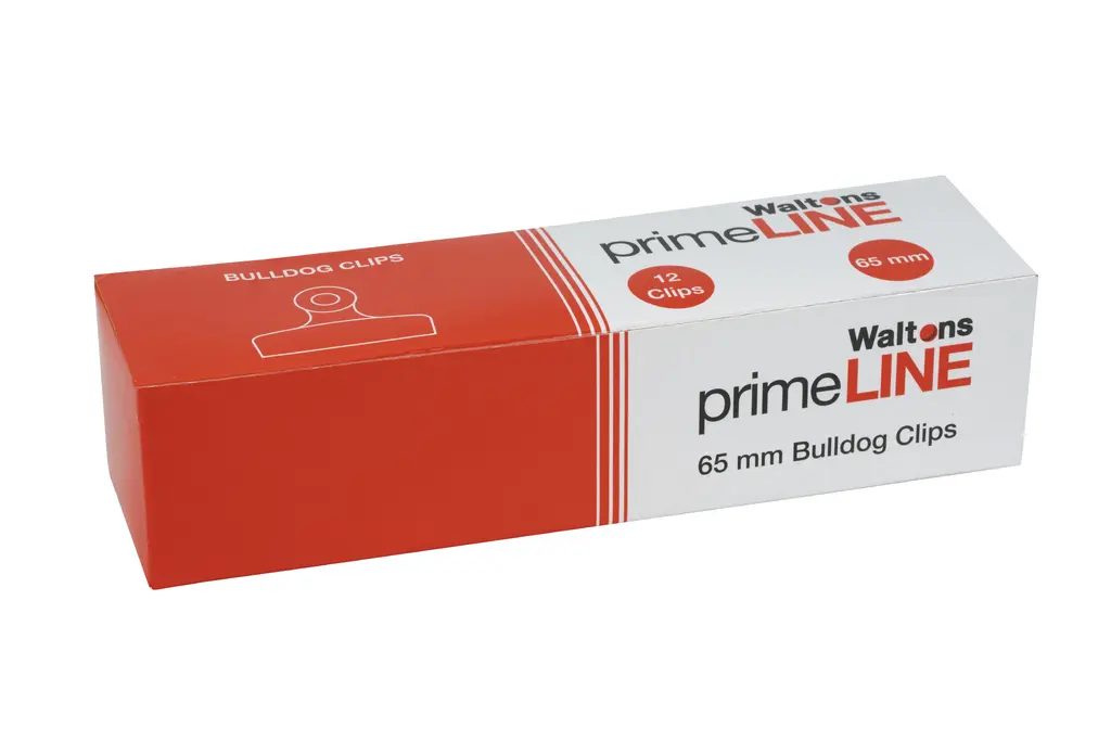 Waltons Primeline Bulldog Clips Metal Silver 65mm (Pack 12)