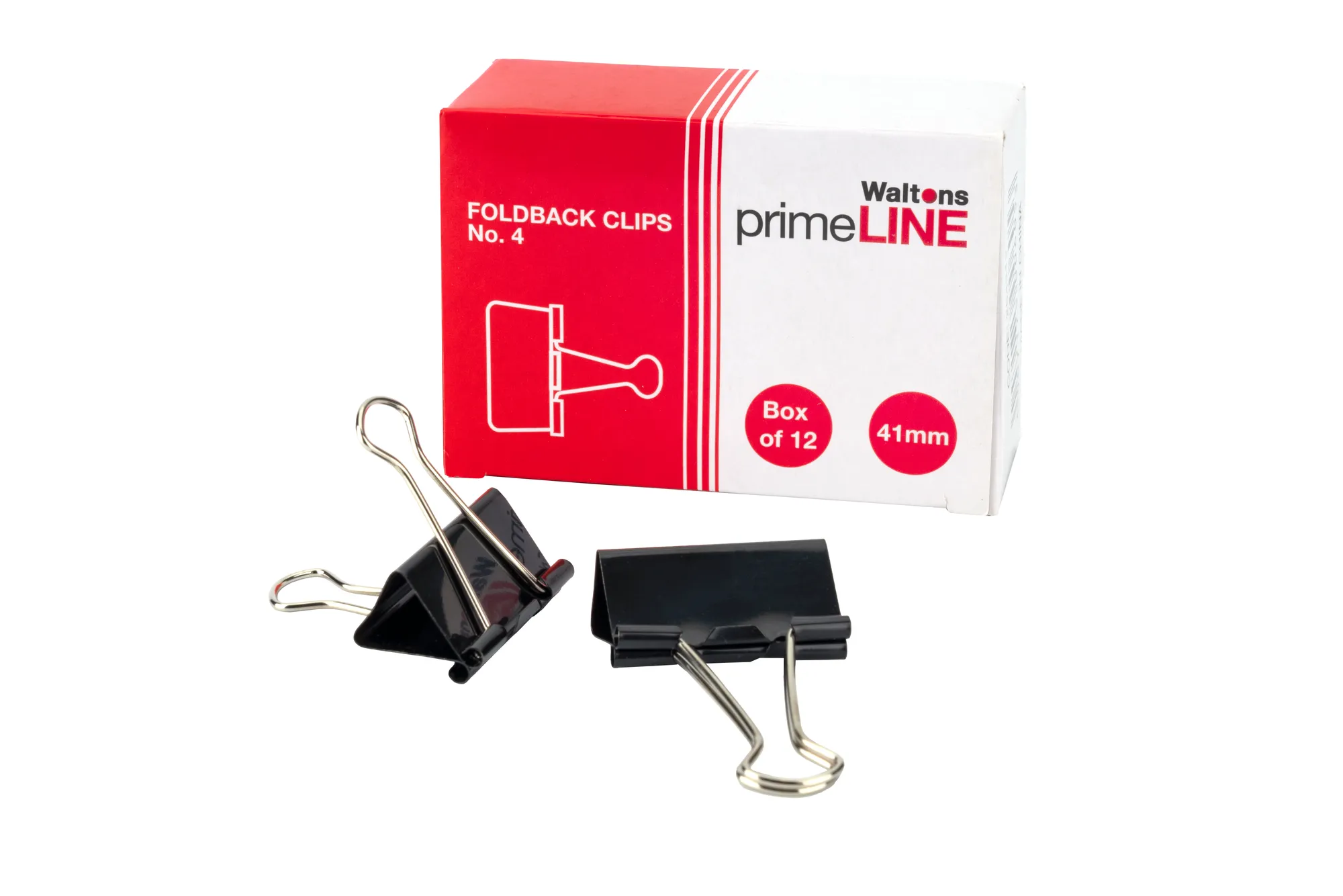 Waltons Primeline Foldback Clip 41mm No 4 (Pack 12) | Waltons