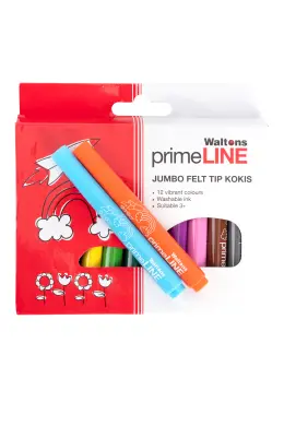 Waltons Primeline Jumbo Felt Tip Kokis WP55 Set of 12