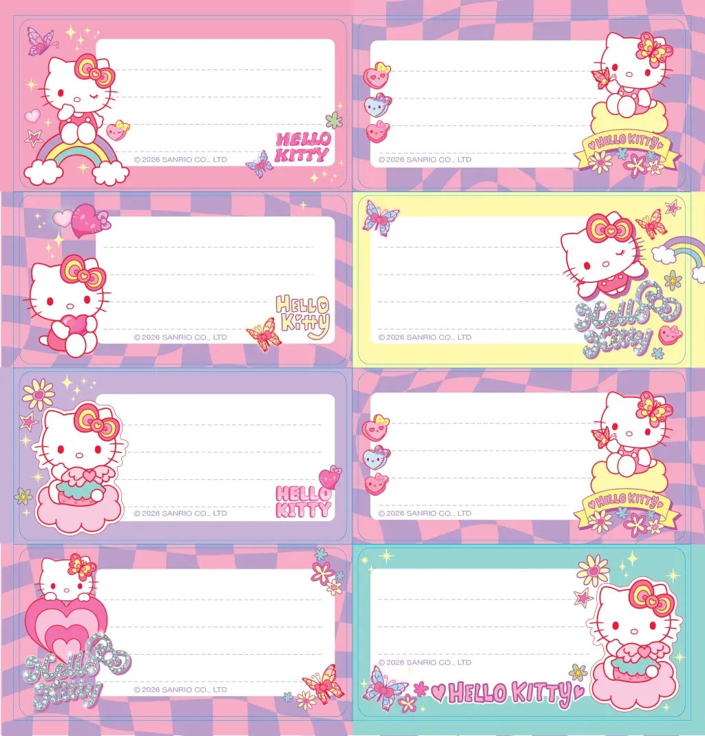 HELLO KITTY SELF-ADHESIVE BOOK LABELS 16s (VIBES)