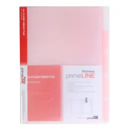 Waltons Primeline A4 Clear Plastic Pocket File - Red