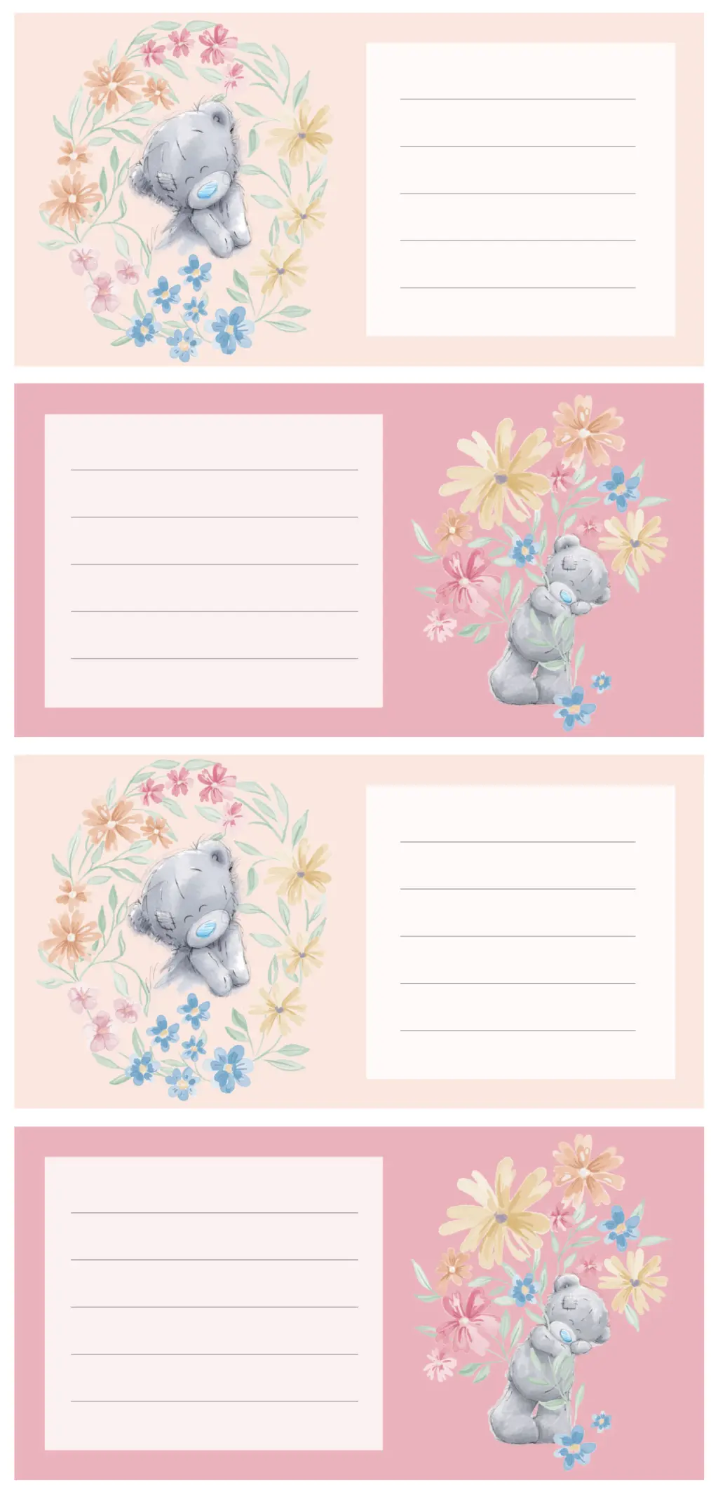 TATTY TEDDY - DUSTED PETALS BOOK LABELS