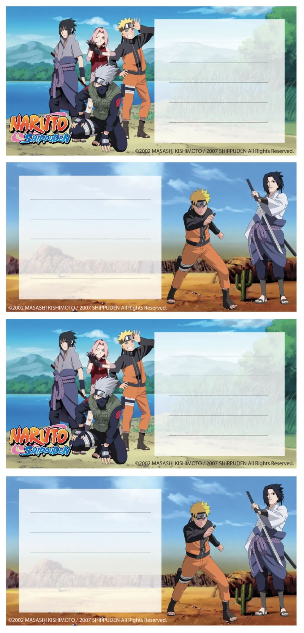 NARUTO BOOK LABELS