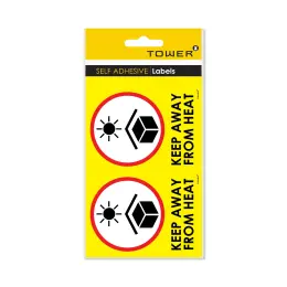 Tower Labels Keep Away From Heat FKAFH81110S (Pack 30)