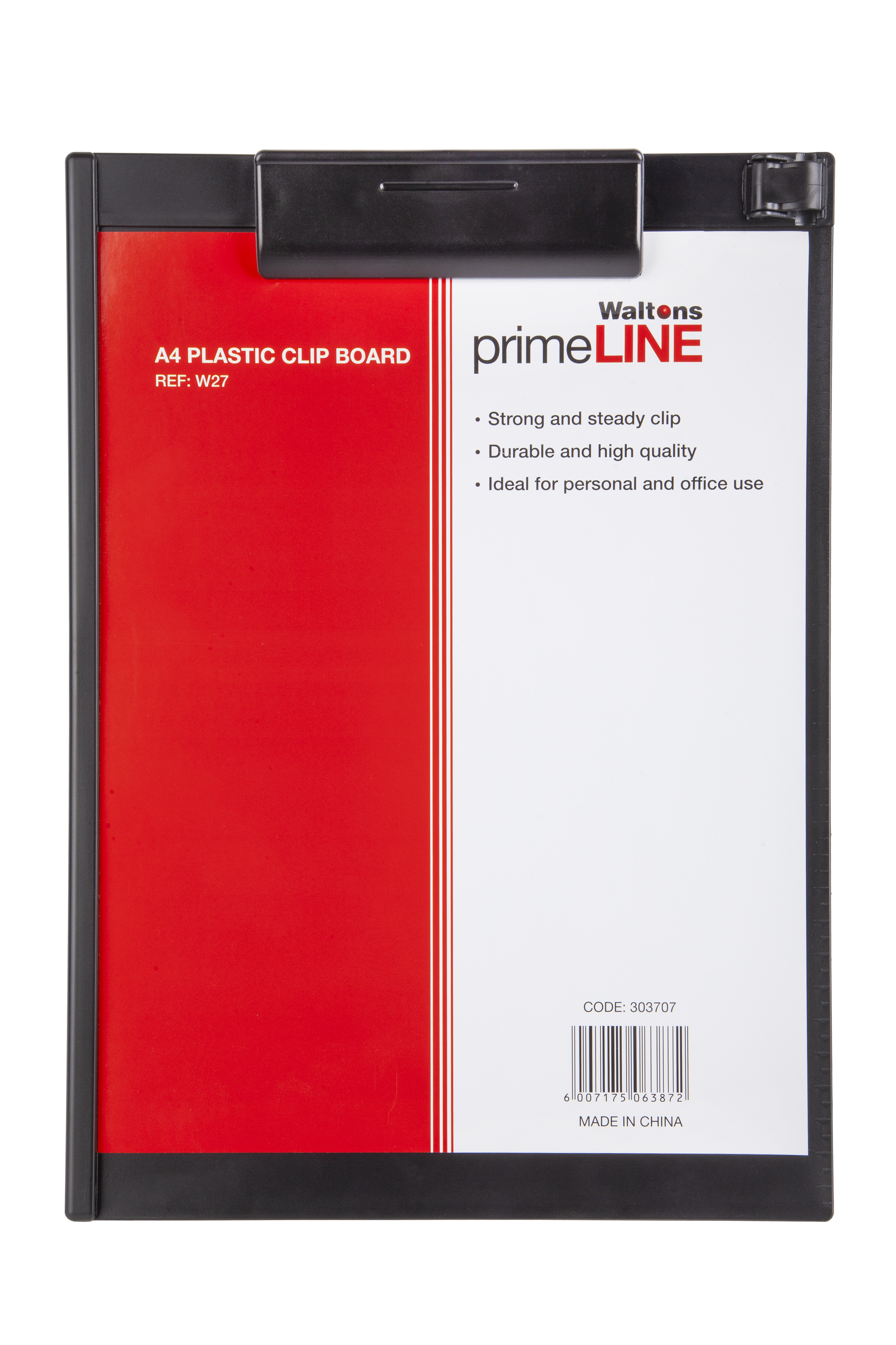 Waltons Primeline ABS Plastic Clipboard A4 1405 Colour might vary