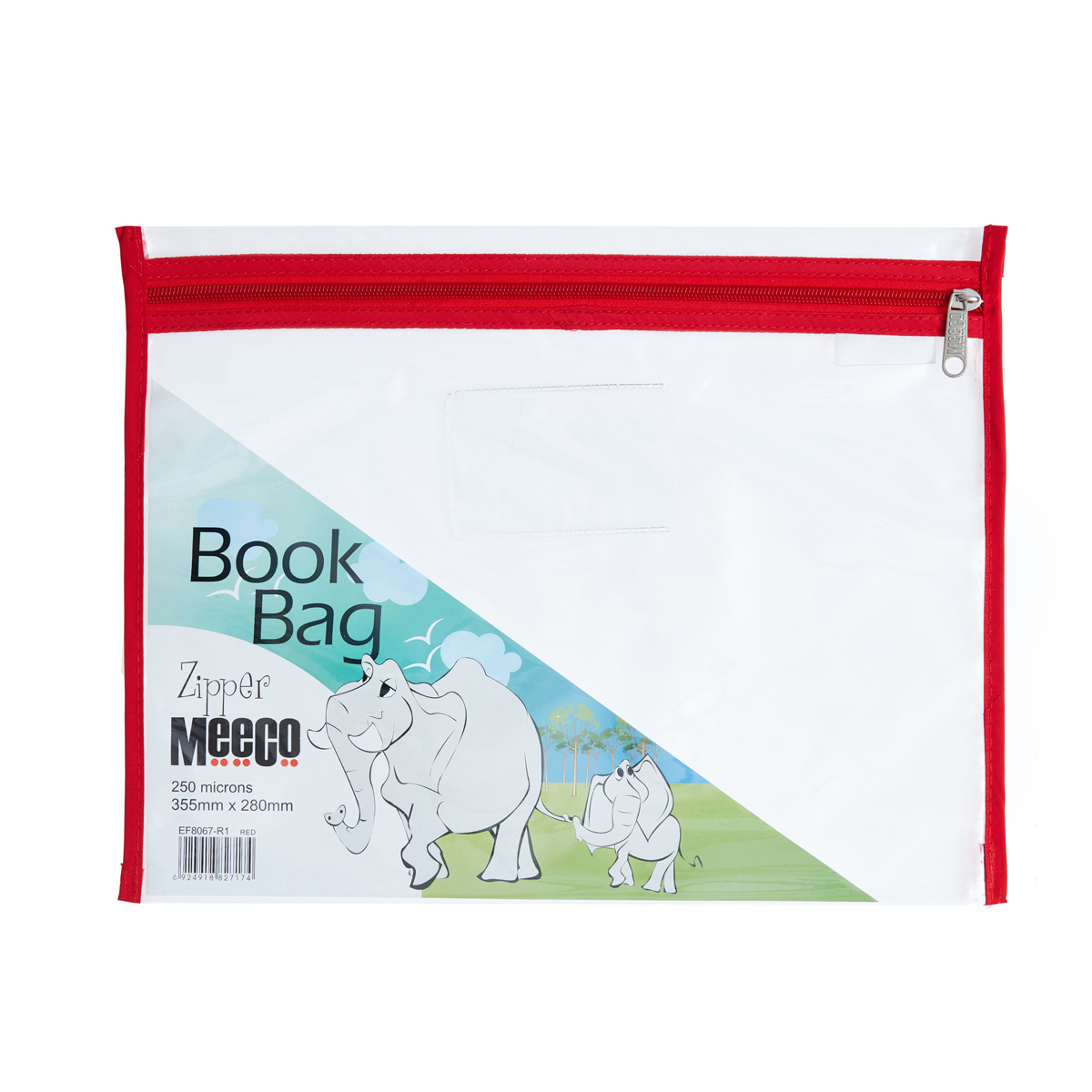 Meeco PVC Book Bag with Zip - Red | Waltons