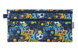Waltons Primeline Double Zip 33cm Pencil Case Wp70 (Each) - Football