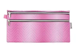 Waltons Primeline Pastel Ombre Double Zip Pencil Bag 33cm - Pastel Pink