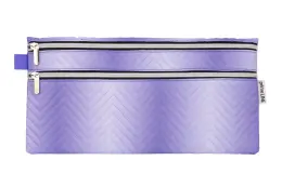 Waltons Primeline Pastel Ombre Double Zip Pencil Bag 33cm - Pastel Lilac