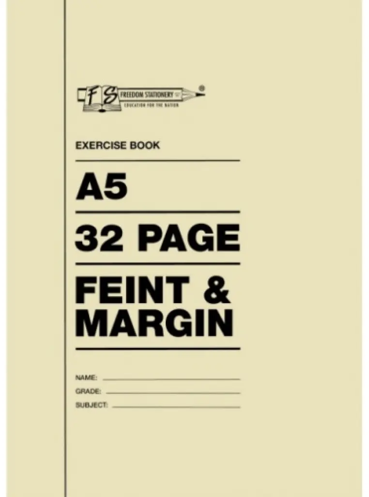Soft Cover Exercise Book, A5 32 Page, Feint & Margin