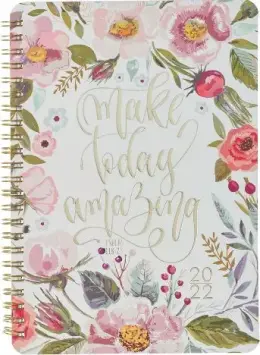 Wirebound Daily Planner 2022 Make Today Amazing Cream Spiral-Bound MYD077