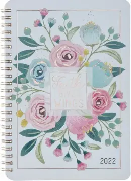 Wirebound Daily Planner 2022 Faith Gives Wings White Spiral-Bound MYD078