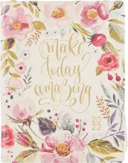 Large Daily Planner For Women 2022 Make Today Amazing White Faux Leather With Zip DPW277