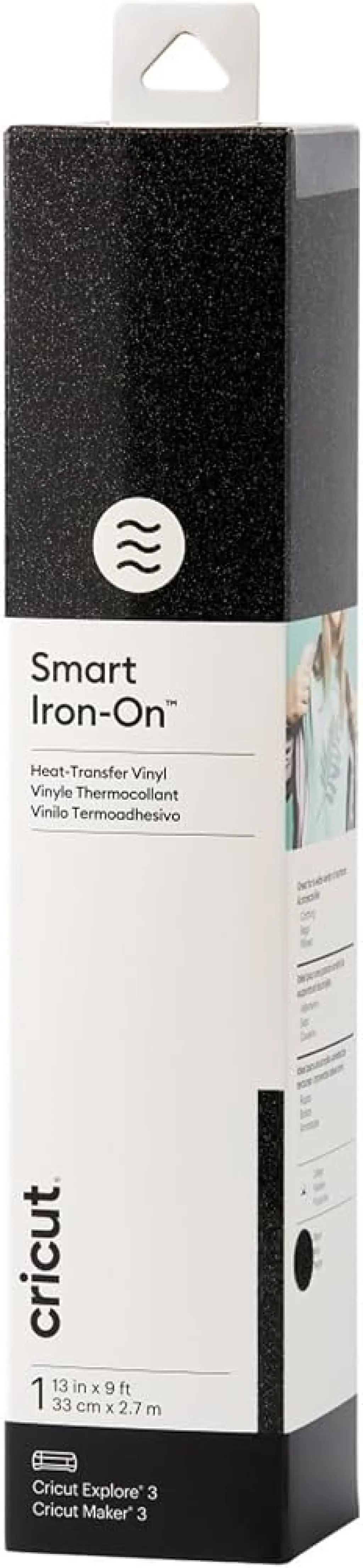 Cricut 2008674 Smart Iron-On Heat Transfer Vinyl Glitter 30x273cm - Black 2009060