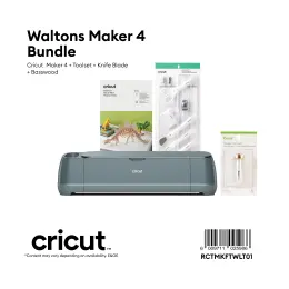 Cricut Maker 4 Bundle(Toolset,Knife Blade,Basswood) WE102025