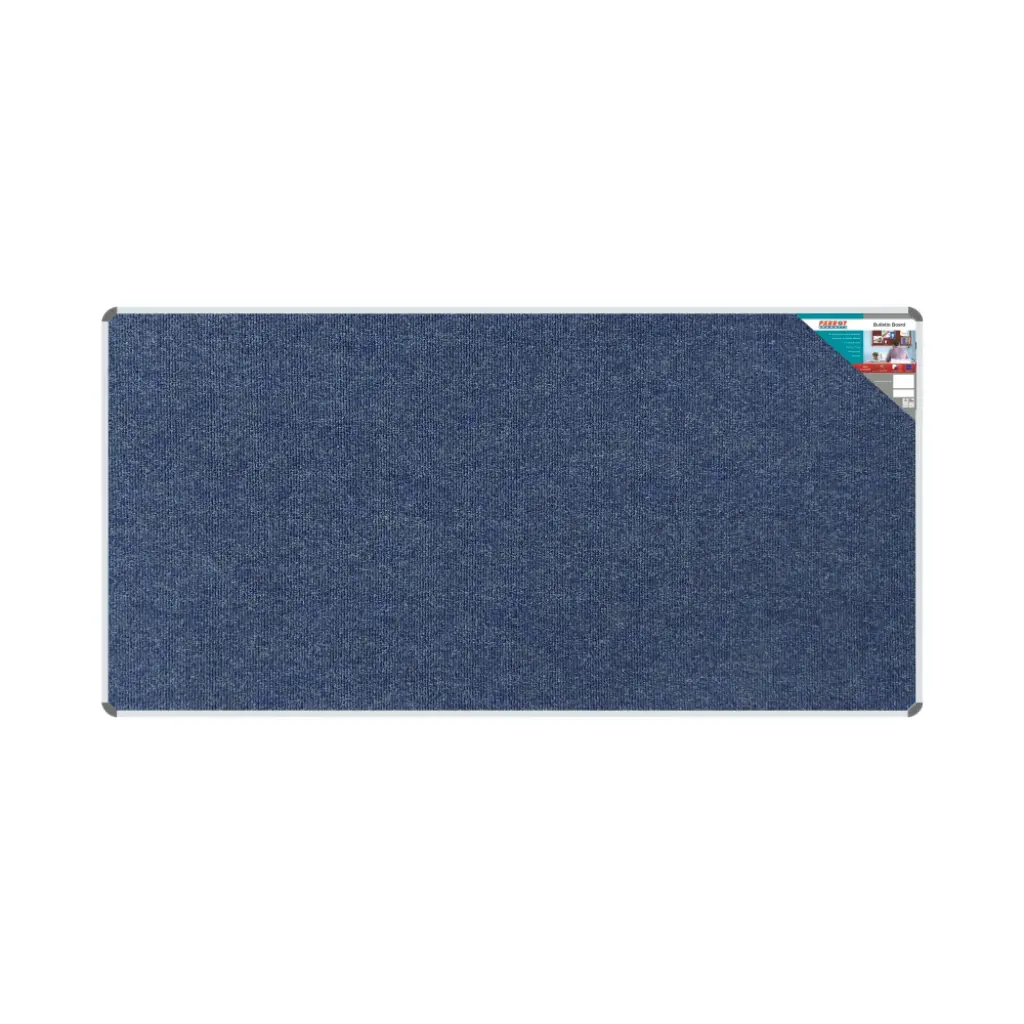 Parrot Bulletin Board Ribbed Aluminium Frame, 2400mm x 1200mm (BD0676) - Blue