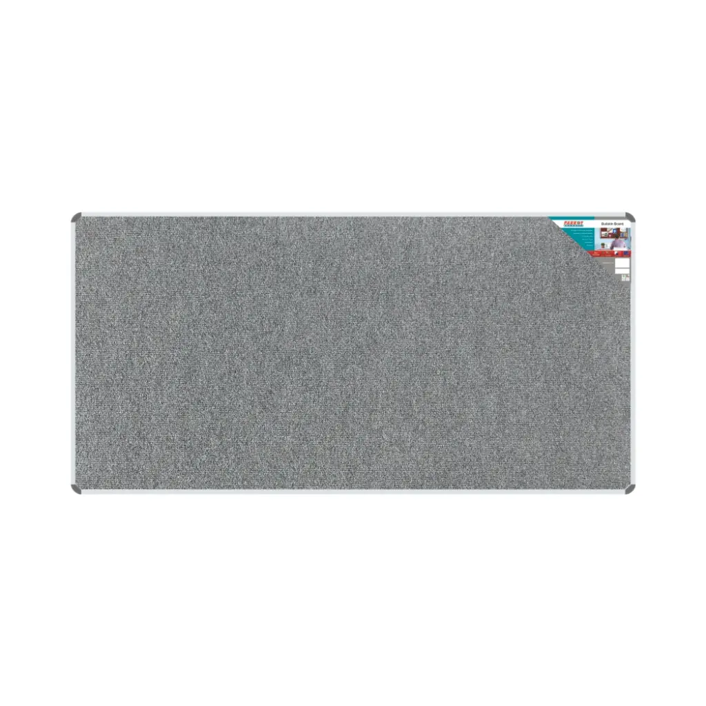 Parrot Bulletin Board Ribbed Aluminium Frame, 2400mm x 1200mm (BD0676) - Grey