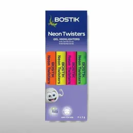 Bostik Neon Twisters Wax Highlighters Set of 4