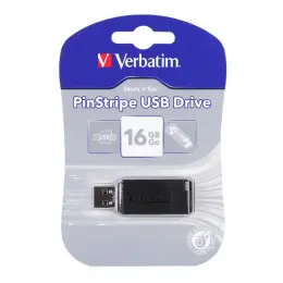 Verbatim Flashdrive USB 2.0 16GB Pinstripe Matt - Black