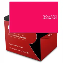 White Self Adhesive Labels 32mm x 50mm 3250 - Fluorescent Pink